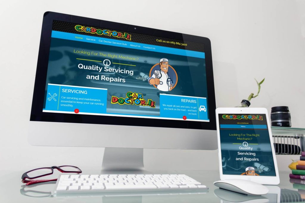 Car Doctor Responsive Websites on monitor and tablet