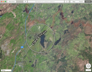 Apple Maps showing the Clare Circuit